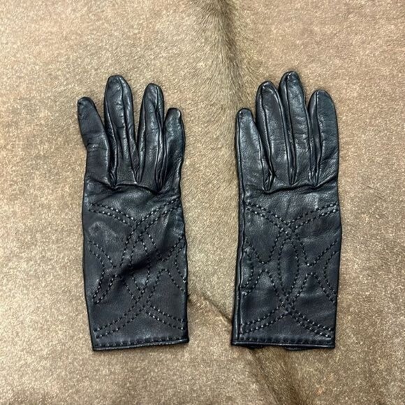 HERMES Leather Stitched H Gloves - Picture 1 of 5